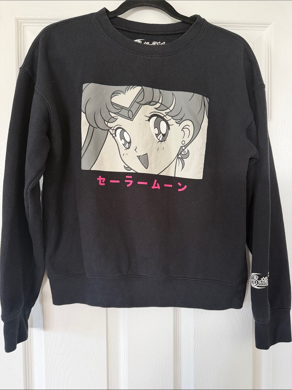 Black Sailor Moon Graphic Crewneck Sweatshirt